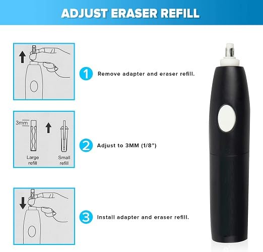 Electric Eraser Kit - Battery Operated with 17 Eraser Refills