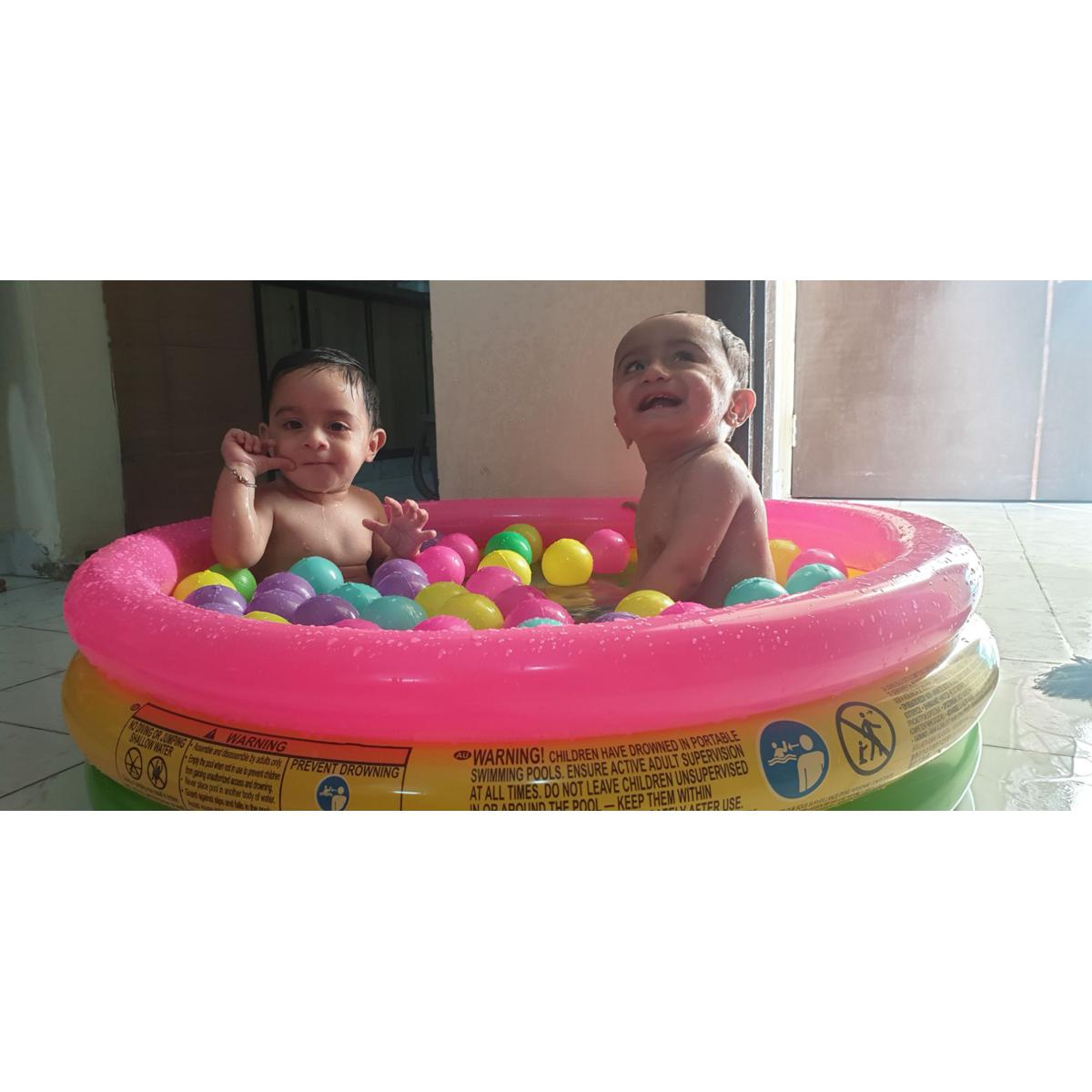 Intex + 34" x 10" + Sunset Glow Inflatable Baby Pool Swimming Pool