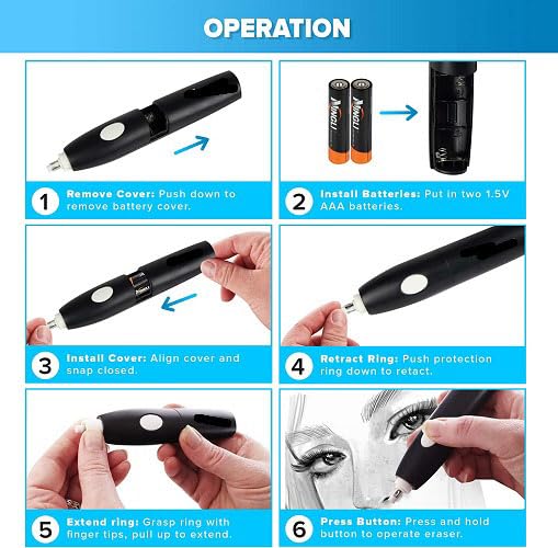 Electric Eraser Kit - Battery Operated with 17 Eraser Refills