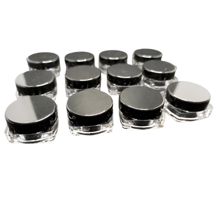 Sets of Multipurpose Calligraphy Ink Pot Jar, Clear Transparent Round Containers for Cosmetics, and Travel - 5ml/10ml/20ml, 5gm/10gm/20gm