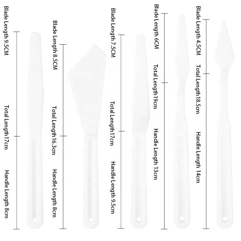 Versatile Set of 5 Plastic Spatulas – Durable, Flexible, and Easy-to-Clean Tools for Arts, Crafts, and DIY Projects Painting, Arts & Craft