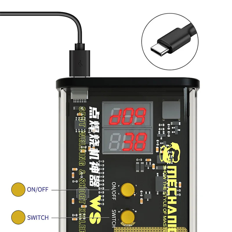 MECHANIC 2-in-1 WS ONE Pulse Battery Spot Welding Machine with Short Killer for Phone Motherboard Circuit Detection & Welding Pen
