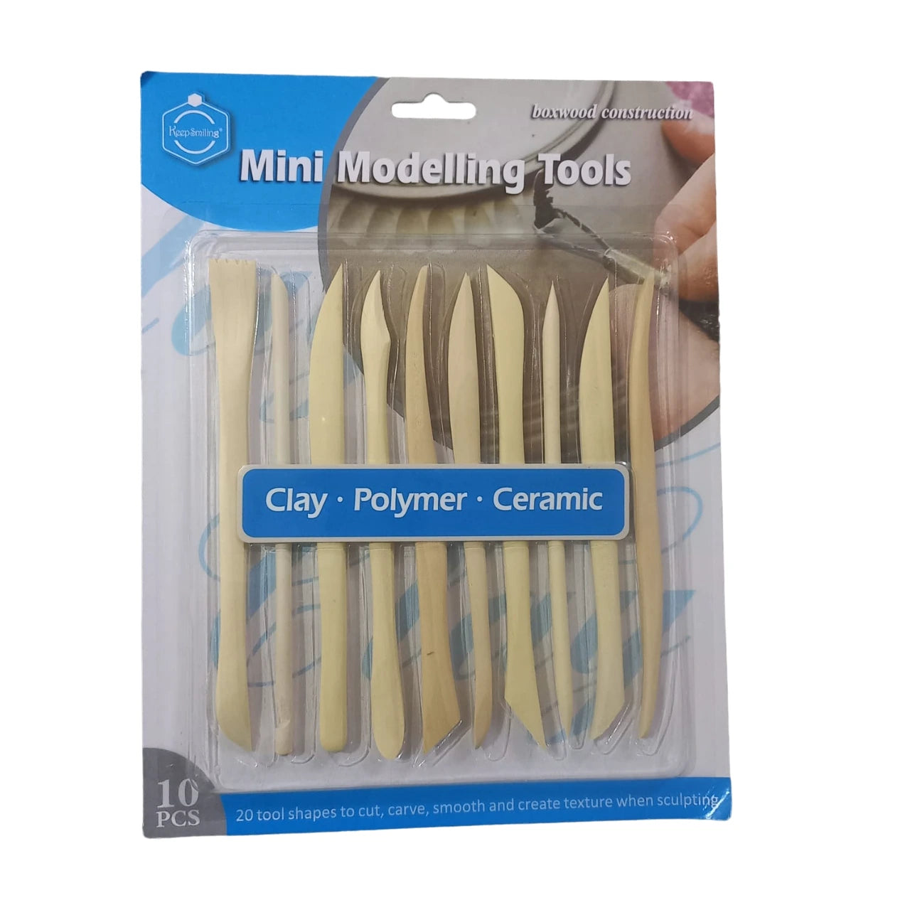 Keep Smiling Clay Sculpting Tools Set – 10-Piece Pottery, Carving & Ceramic Modeling Kit