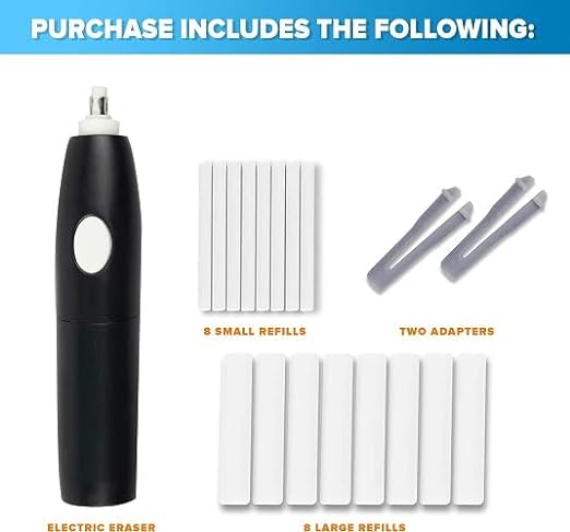 Electric Eraser Kit - Battery Operated with 17 Eraser Refills