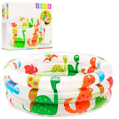 Intex + 24x8 Inch + Dino Inflatable Swimming Pool Kids Water Play Pool