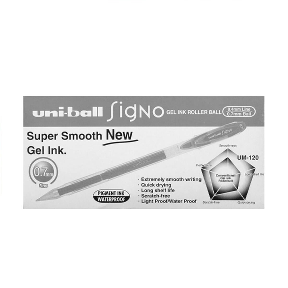 Uni Ball Pen Signo Gel Pen 0.7mm Pack of 12 UM 120 Pen Uniball