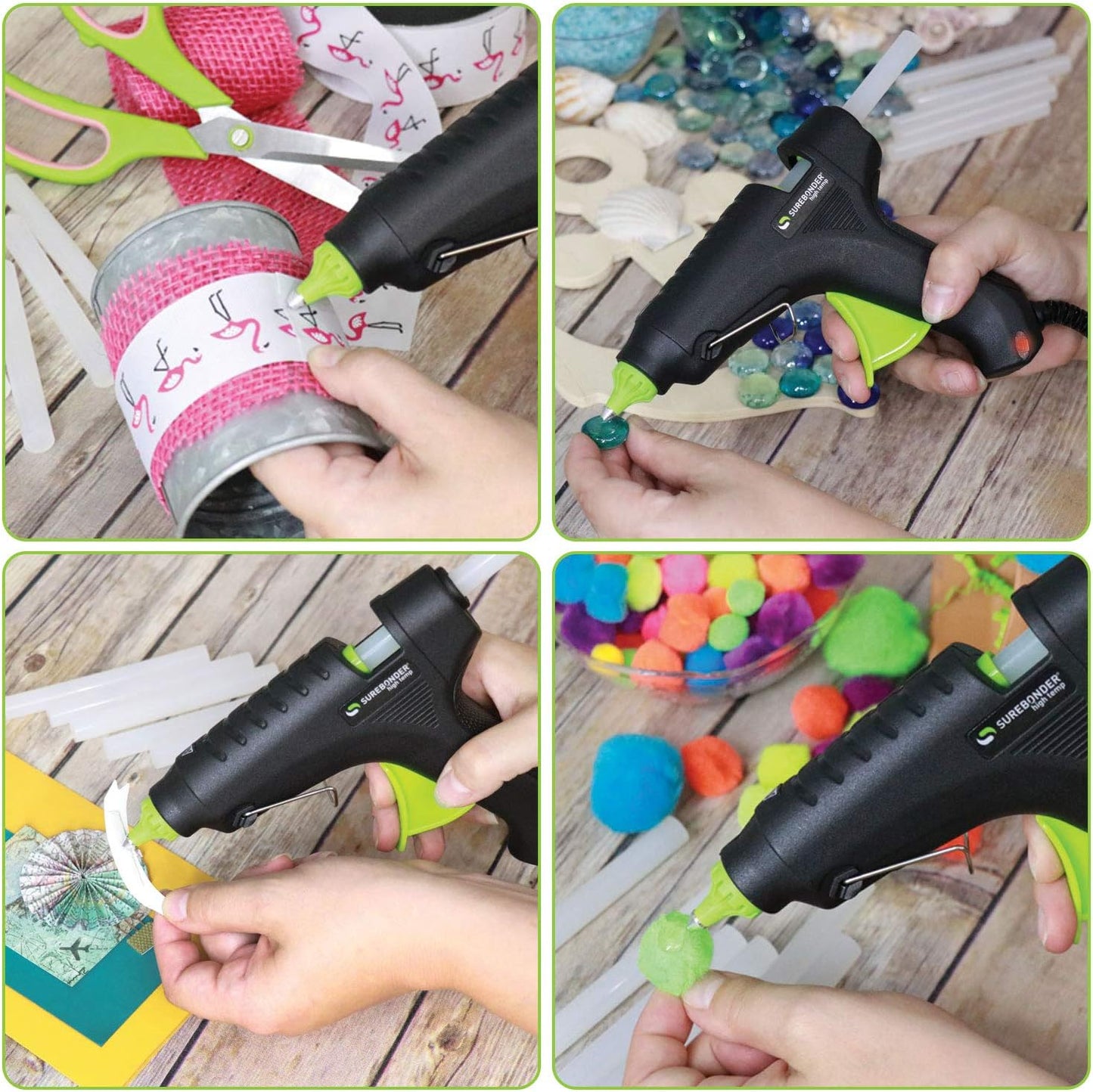 100W Hot Melt Glue Gun with 11mm Glue Sticks - Electric Heat Tool for Arts & Crafts, DIY, Car Repair, Jewelry, and Household Projects