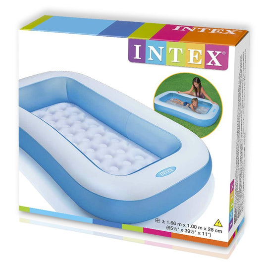 Intex 57403 Rectangular Pool – 66" x 40" x 10" – Inflatable Kids Swimming Pool