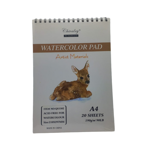 Chivalry Watercolor Pad For Artist A3/A4 Size 20 Sheets 190gsm
