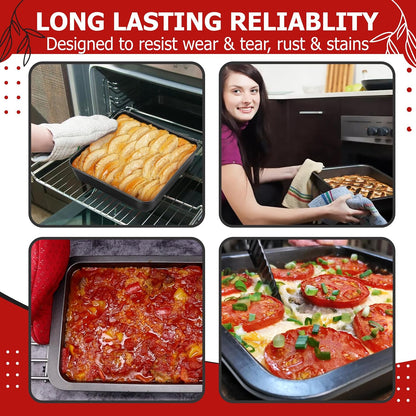 9x9 Inch Non-Stick Baking Pan - Square Cake, Pizza, Brownie, and Bread Mold
