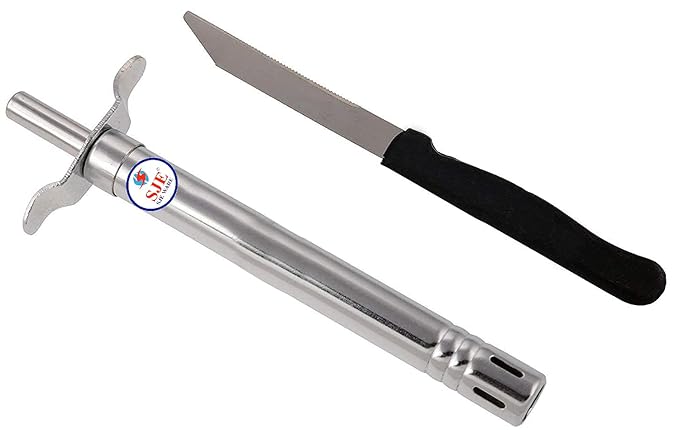 Kitchen Gas Lighter - No Refill Needed | Metallic Spark Lighter with Free Knife