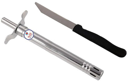 Kitchen Gas Lighter - No Refill Needed | Metallic Spark Lighter with Free Knife