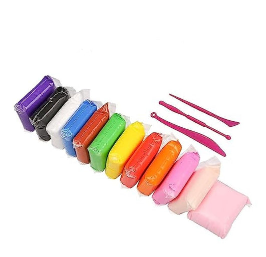 12 Fomic Air Dry Polymer Clay Set with Free Tools – Vibrant, Safe, and Lightweight Play Dough for Kids