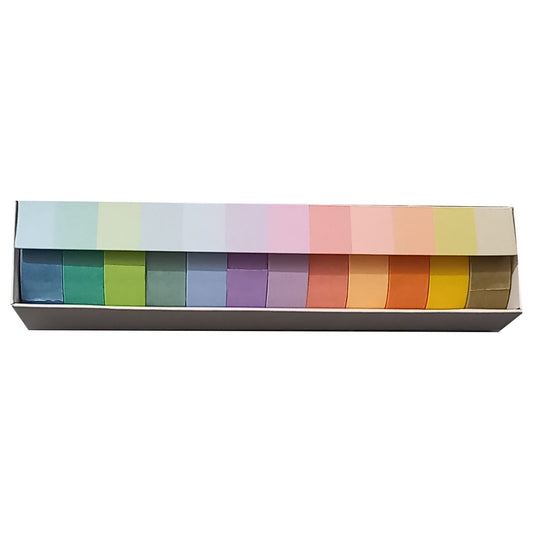 12 Rolls/Set Solid Color Washi Tape – Decorative Masking Tapes for Journals, Diaries, DIY Crafts, & Gift Wrapping