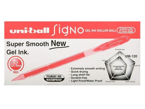 Uni Ball Pen Signo Gel Pen 0.7mm Pack of 12 UM 120 Pen Uniball