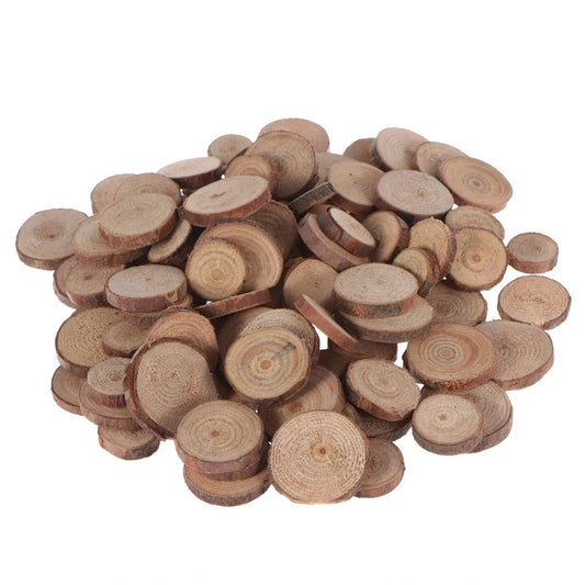 15 Pcs Wooden Log Slice Discs for DIY Crafts: 1 to 1.5 Inches in Diameter