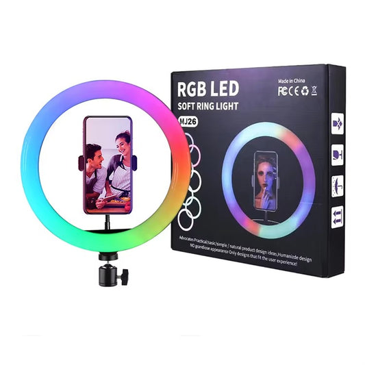 RGB Lamp Mini LED Portable Flash Phone Light with Tripod and Rainbow Shade for Photography and Vlogging