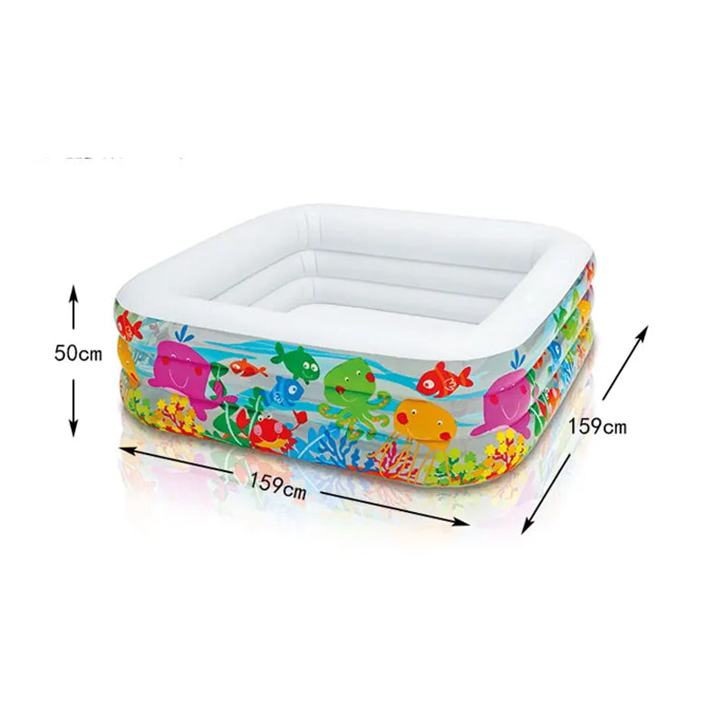 INTEX 57471 - Clear View Aquarium Baby Pool For Kids Inflatable Kids Bath Tub For Children - 62.5 x 62.5 x 19.5 IN