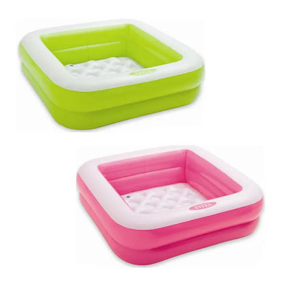 Intex 57100 Play Box Pool – 34" x 34" x 10" – Inflatable Baby Pool for Kids