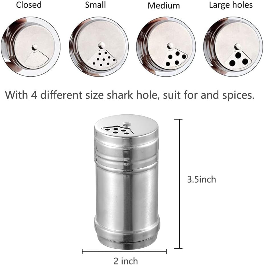 Stainless Steel Salt and Pepper Shaker - Portable Seasoning Bottle for Home, Kitchen, and Outdoor Use