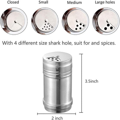 Stainless Steel Salt and Pepper Shaker - Portable Seasoning Bottle for Home, Kitchen, and Outdoor Use