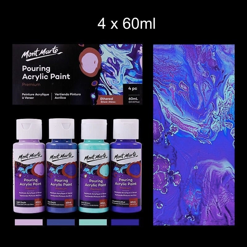 Mont Marte Fluid Art Pouring Acrylic Paint Set 60ml Tube