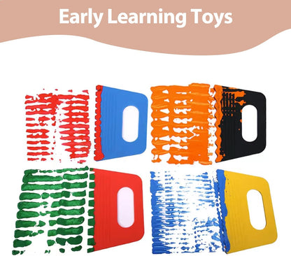 4Pcs - Plastic Paint Scrapers for Art DIY