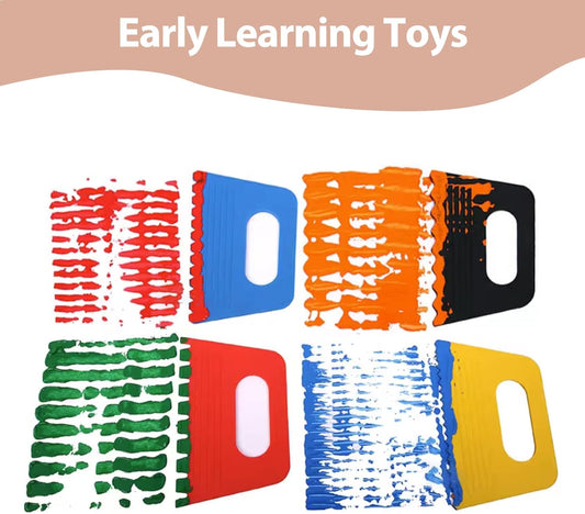 4Pcs - Plastic Paint Scrapers for Art DIY