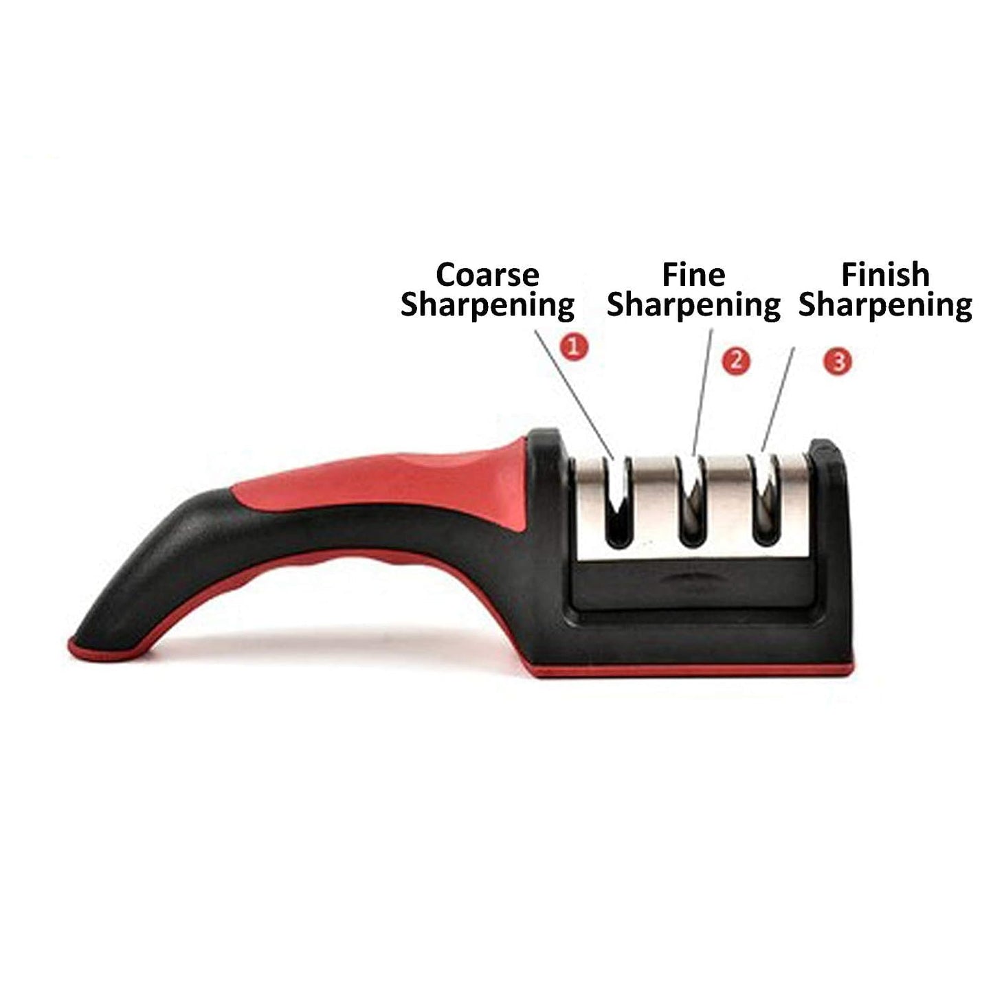 Advanced Manual 3 Stage 3 Slot Kitchen Knife Sharpener Tool kit - self Knives Shaping - Upgraded Knife Sharpener - Hand Tool - Ceramic Stone Repair Grinder
