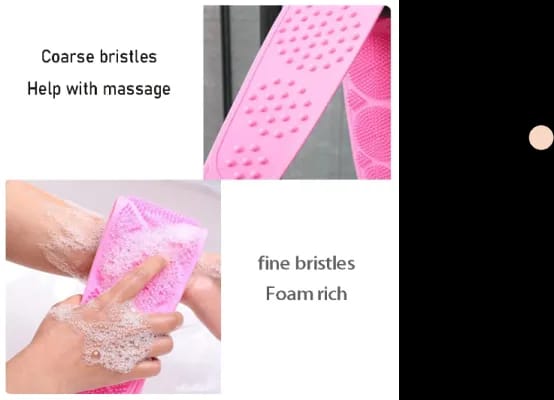 Silicone Bath Body Brush - Exfoliating & Massage Strap for Shower Cleaning