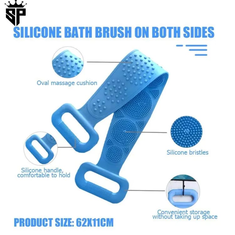 Silicone Bath Body Brush - Exfoliating & Massage Strap for Shower Cleaning