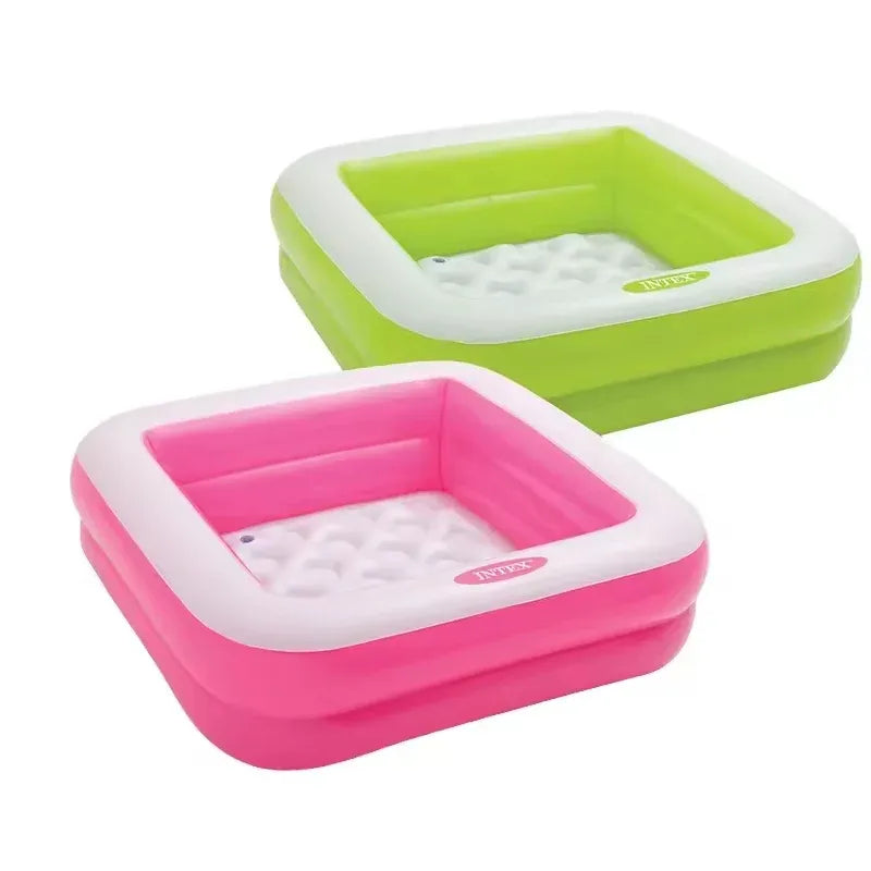 Intex 57100 Play Box Pool – 34" x 34" x 10" – Inflatable Baby Pool for Kids