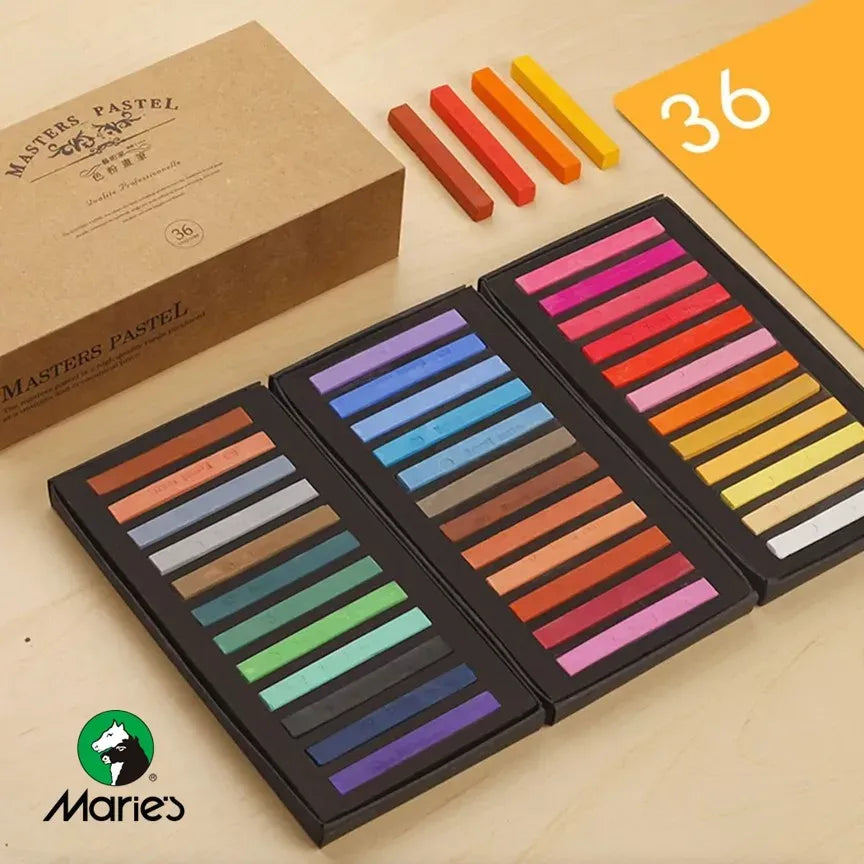 Maries Professional Soft Pastels: Artist-Grade Chalk Set in 12, 24, 36, 48 Colors