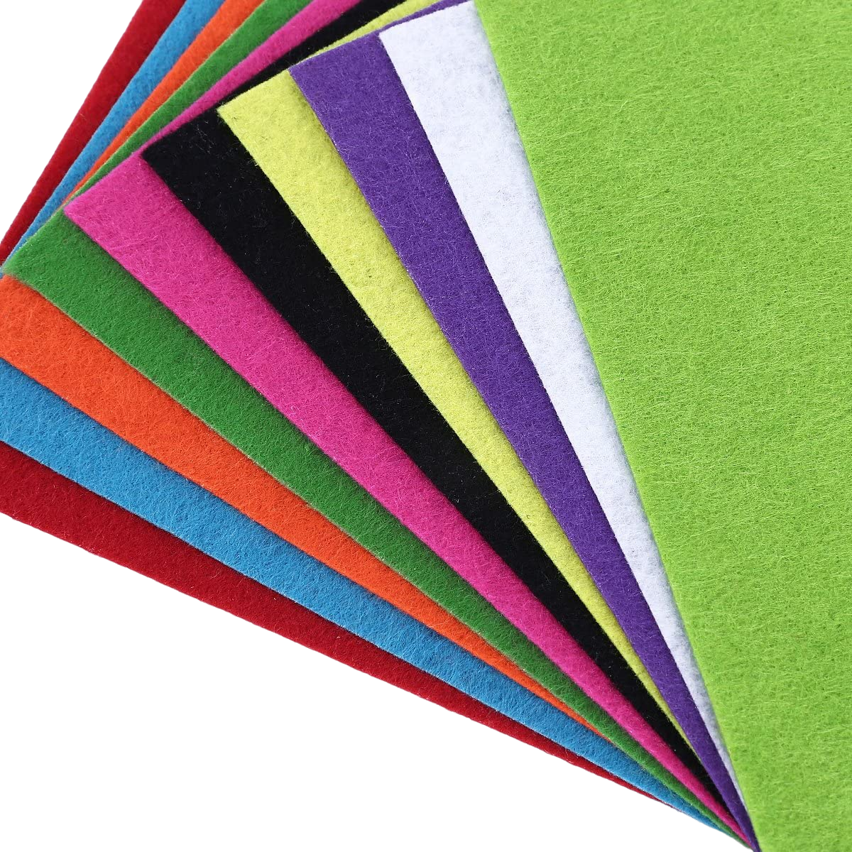 10 Felt Fabric Sheets – Set of 10 Vibrant Colors for Crafting, Sewing, and DIY Projects