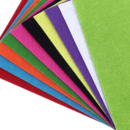 10 Felt Fabric Sheets – Set of 10 Vibrant Colors for Crafting, Sewing, and DIY Projects