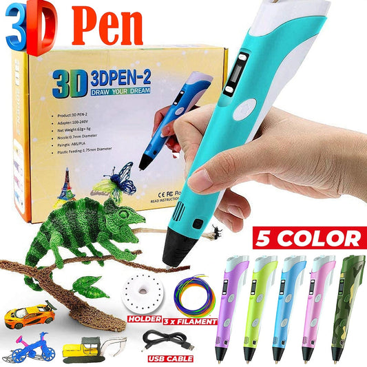 3D Pen Drawing & 3D Printing Doodle Pen – USB Rechargeable with Refills for School & Workshop Projects