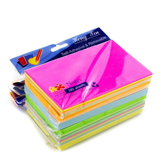 Pack of 100 - Multicolor Sticky Note Pad 3 X 5 76 X 127 multi colour Sticky Notes Book Mark Memo Pad Paper