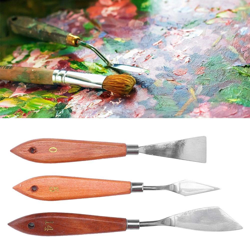 Pack of 3 - Stainless Steel Pallete Knife Set - For Color Mixing - For Artist And Students