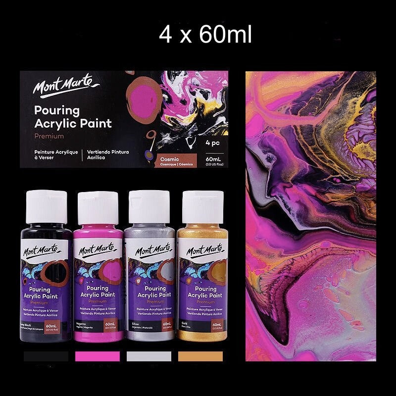 Mont Marte Fluid Art Pouring Acrylic Paint Set 60ml Tube