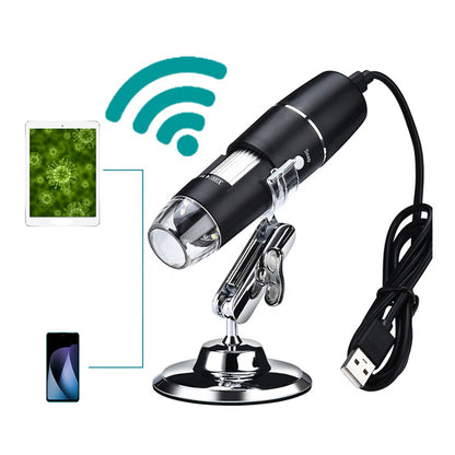 3 in 1 Digital Microscope - 1600X Magnification, Wireless, Compatible with iOS/Android,