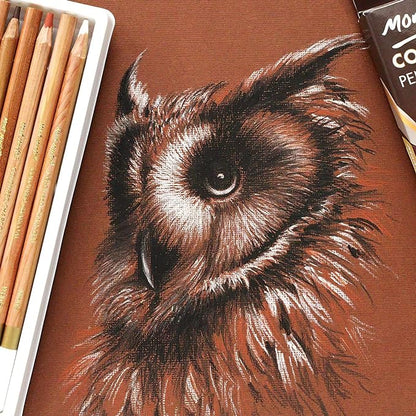Pack of 12 Monte Marte Colored Charcoal Sketch Pencils for Artists