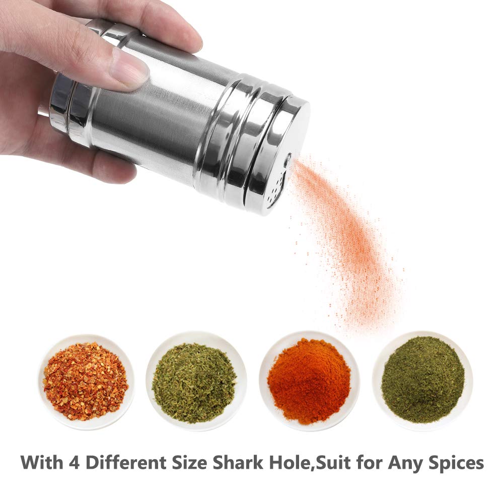 Stainless Steel Salt and Pepper Shaker - Portable Seasoning Bottle for Home, Kitchen, and Outdoor Use