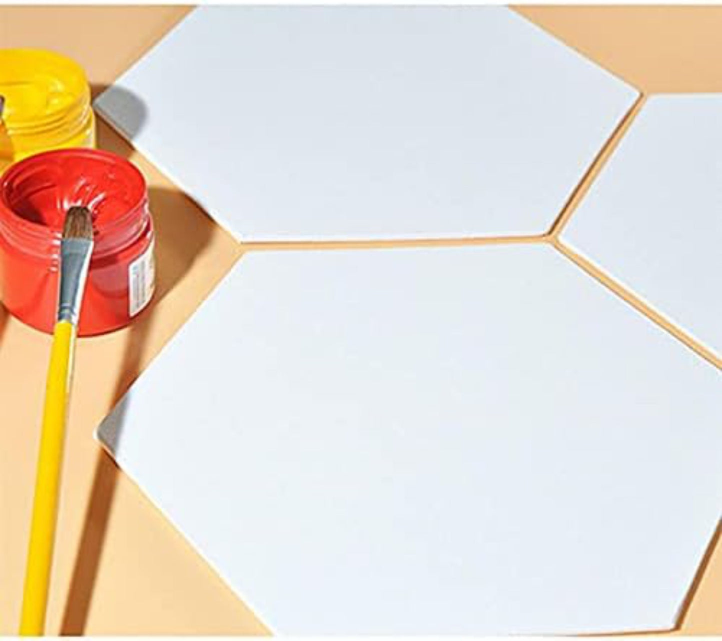 Hexagonal Canvas 6"/ 8"/ 10"/ 12" Inches Stretched Canvas for Painting