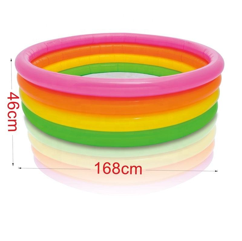 [Model Name] + 66" x 18" + Sunset Glow 4-Ring Inflatable Swimming Pool for Kids