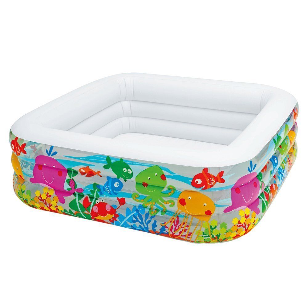 INTEX 57471 - Clear View Aquarium Baby Pool For Kids Inflatable Kids Bath Tub For Children - 62.5 x 62.5 x 19.5 IN