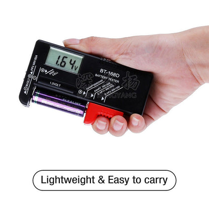 Digital Battery Tester BT168D – LCD Display for AA, C, D, 9V & 1.5V Button Cell Capacity & Voltage Testing