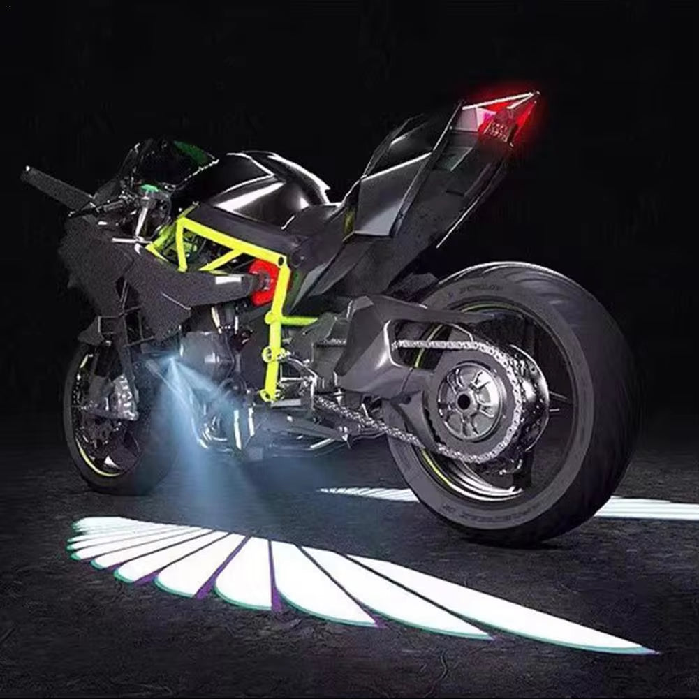 Angel Wings LED Light for Bikes & Cars – High-Quality Decorative Auto Floor Display Lights in Red, Blue & White