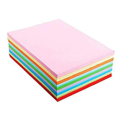 Color Paper 100 Sheets, Multi-Color Assortment - A4 Size for Crafts and Projects