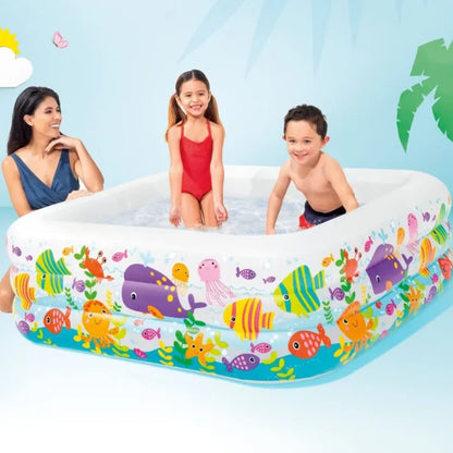 INTEX 57471 - Clear View Aquarium Baby Pool For Kids Inflatable Kids Bath Tub For Children - 62.5 x 62.5 x 19.5 IN