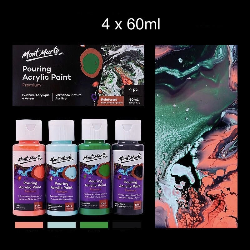 Mont Marte Fluid Art Pouring Acrylic Paint Set 60ml Tube